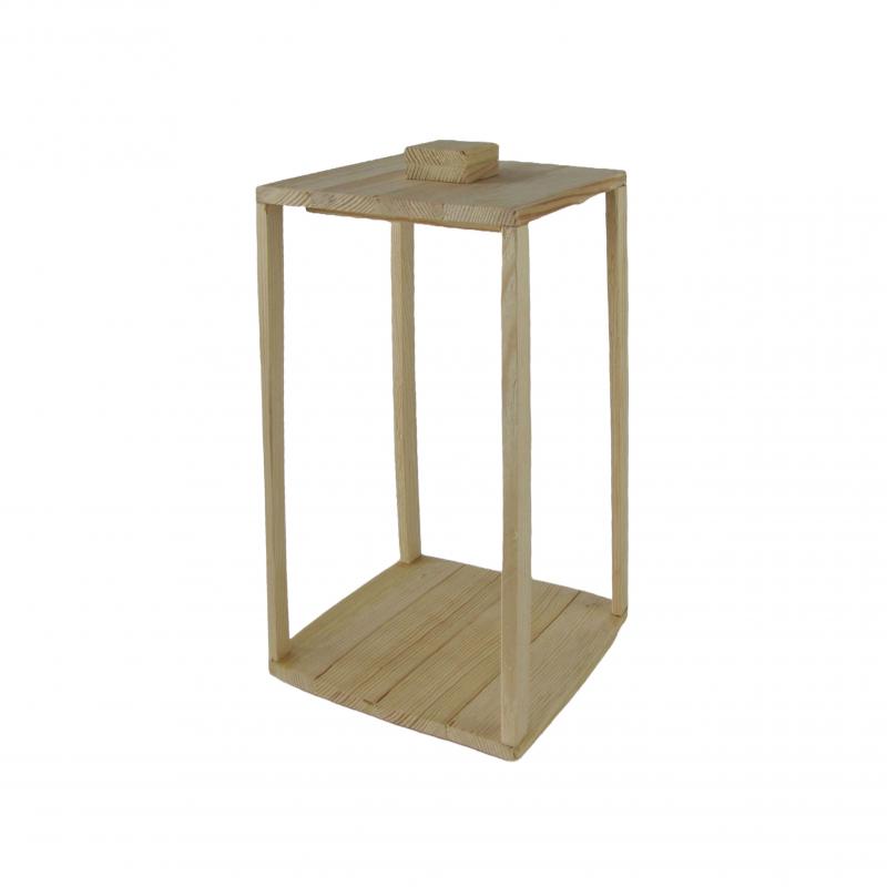 Lampion drewniany 18x18x33cm naturalny